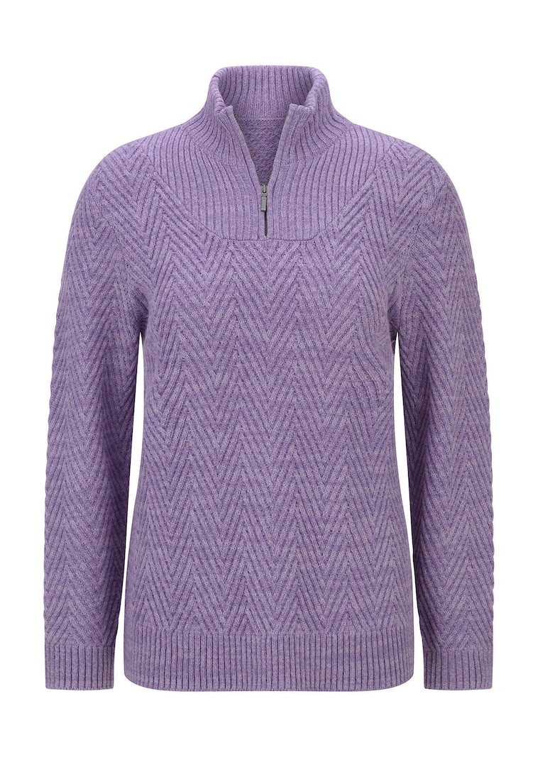 Strickpullover mit Troyer-Kragen