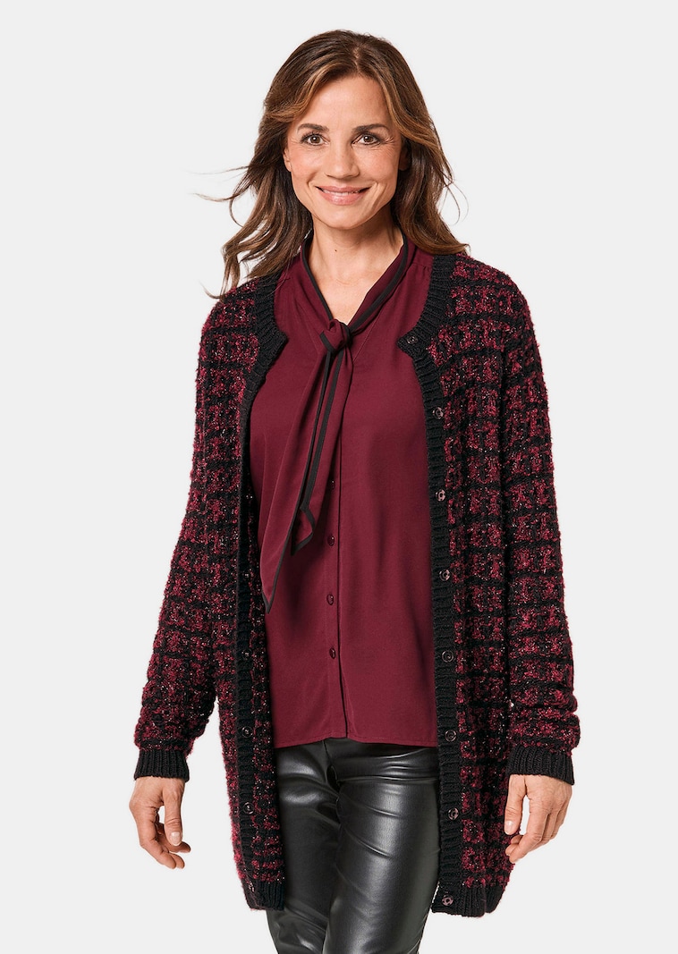Schicker Strickcardigan mit Glanzgarnen