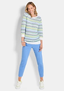 Onderhoudsarme tricot pullover met golfpatroon thumbnail 2