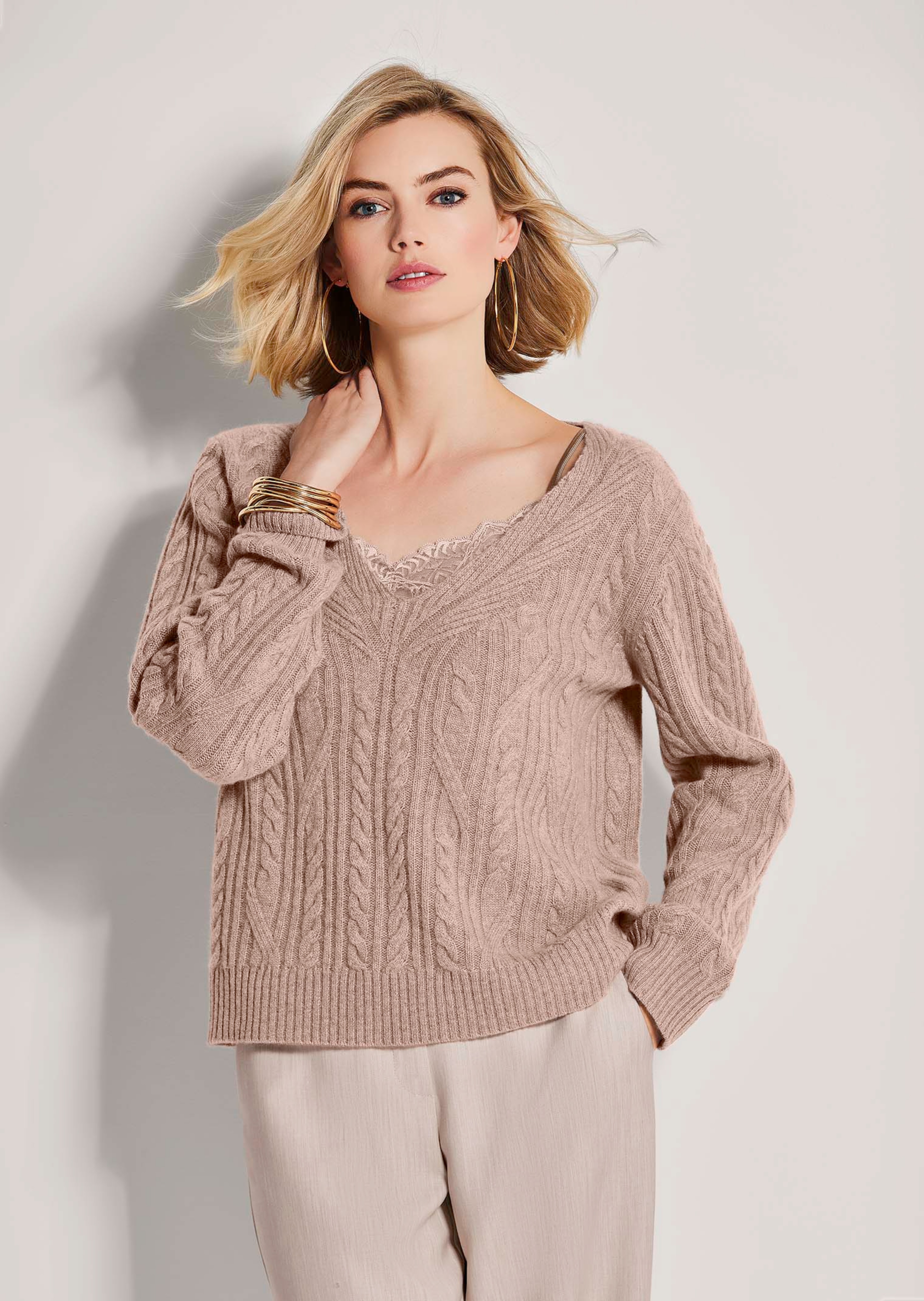 Pull en cachemire à col en V