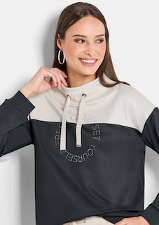 Colour-blocking sweatshirt van functionele stof thumbnail 3