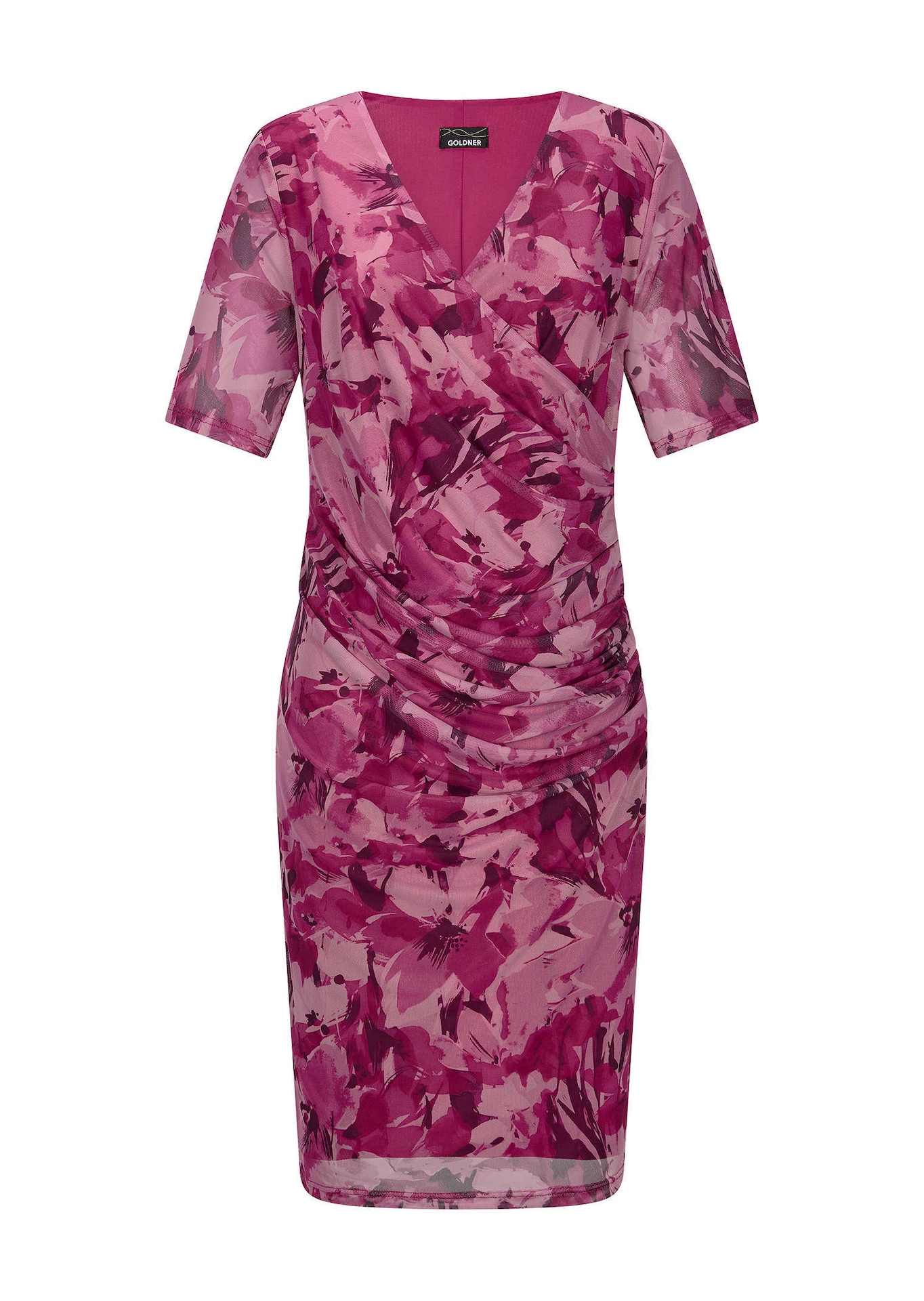 Mesh-Kleid in Wickeloptik