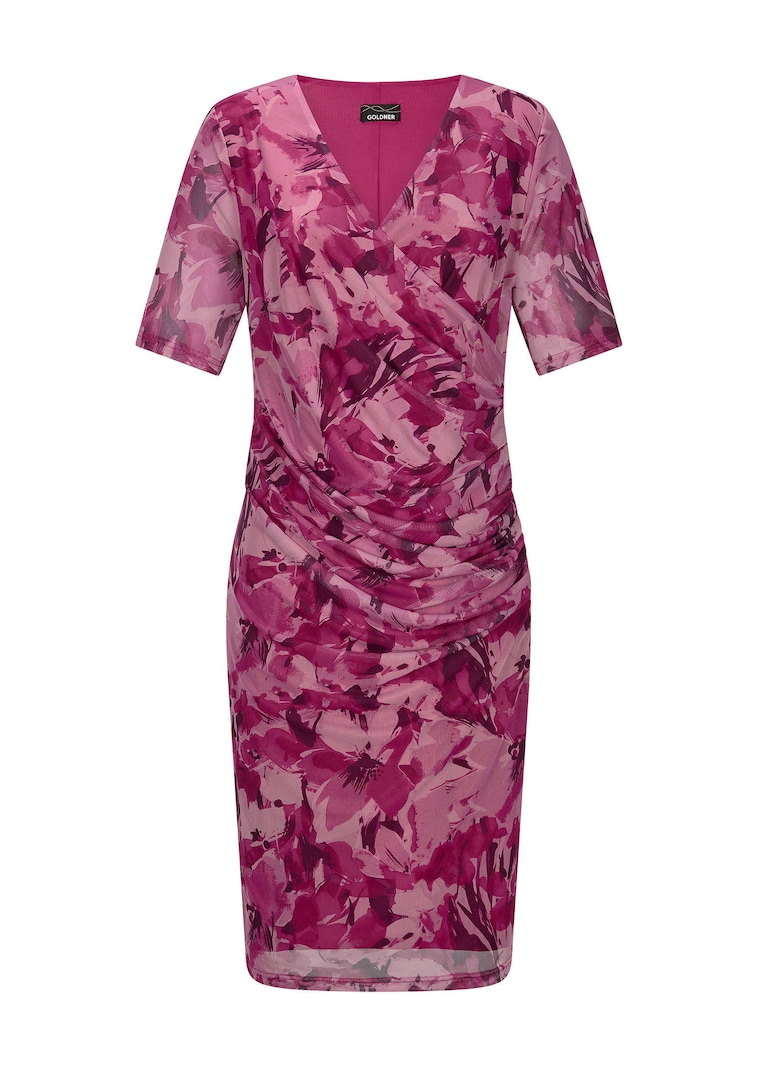 Mesh-Kleid in Wickeloptik