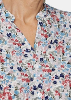 Florale Druckbluse mit Ärmeln zum Krempeln thumbnail 5