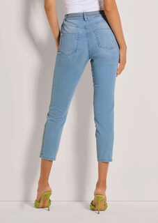 Schmale 7/8-Jeans mit bunten Streifen-Akzenten thumbnail 4