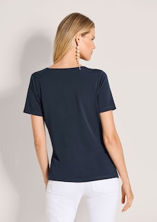 Shirt mit Wickeleffekt aus Jersey-Crêpe thumbnail 4