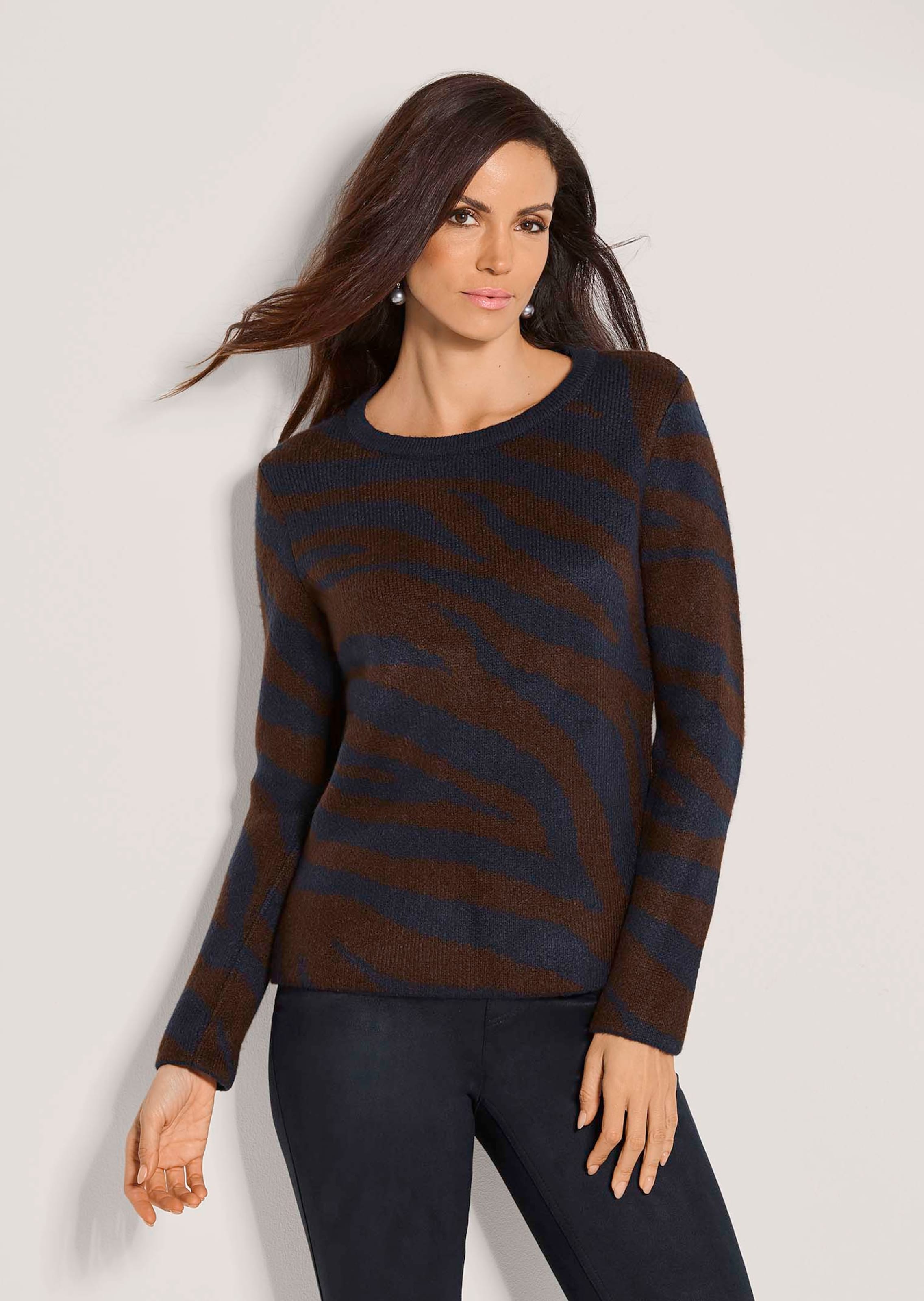 Pullover mit modischem Zebra-Muster