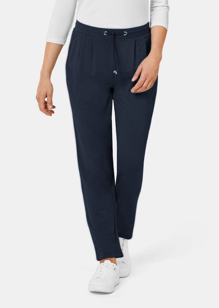 Slip-on broek met bandplooien