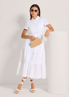 Hemdblusenkleid mit kurzen Ärmeln thumbnail 5