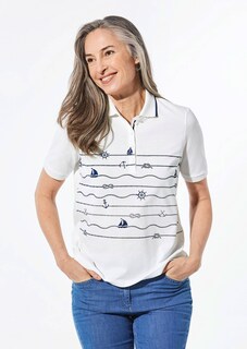Poloshirt mit maritimem Druck thumbnail 1