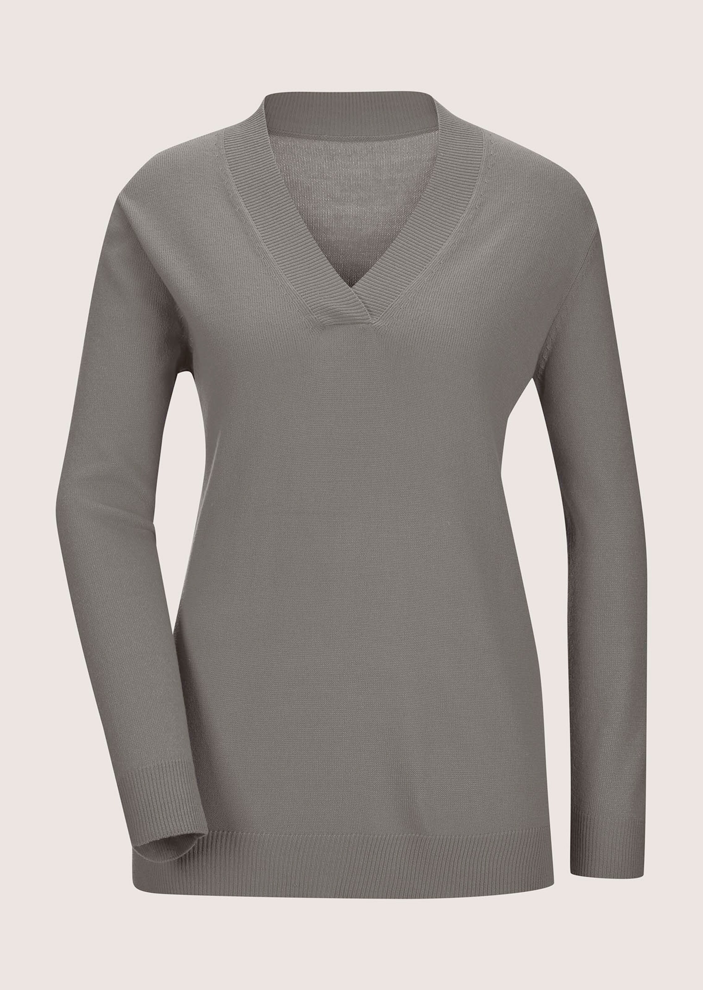 Glattstrick-Pullover mit V-Ausschnitt thumbnail 6