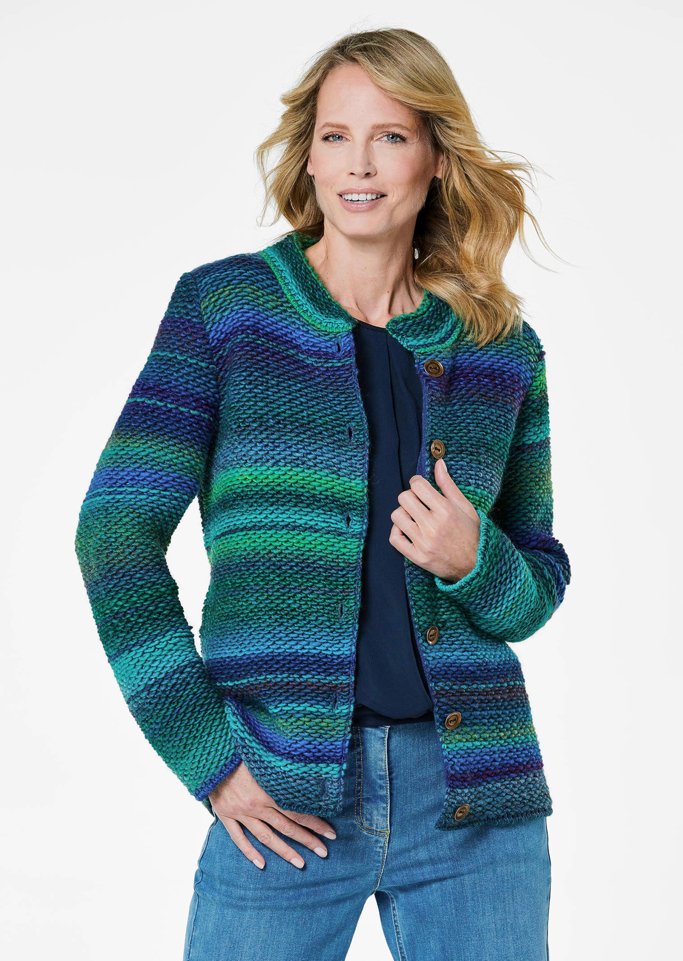 Strickjacke mit Multicolor Ringeloptik