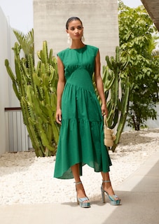Baumwollkleid mit Stufenrock thumbnail 1