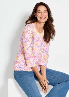 Gedessineerd shirt met veelkleurige print allover thumbnail 4