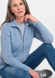 Strickjacke in Rippenstruktur mit Reissverschluss thumbnail 7