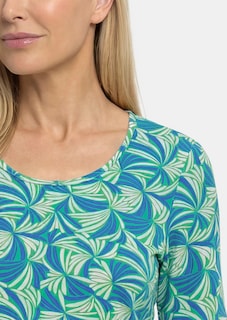 Shirt van viscose met bladerdessin thumbnail 5