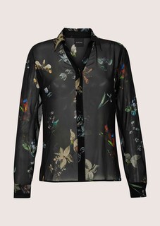 Transparente Druckbluse mit V-Ausschnitt thumbnail 6