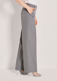 Pantalon à fines rayures à jambe large thumbnail 5