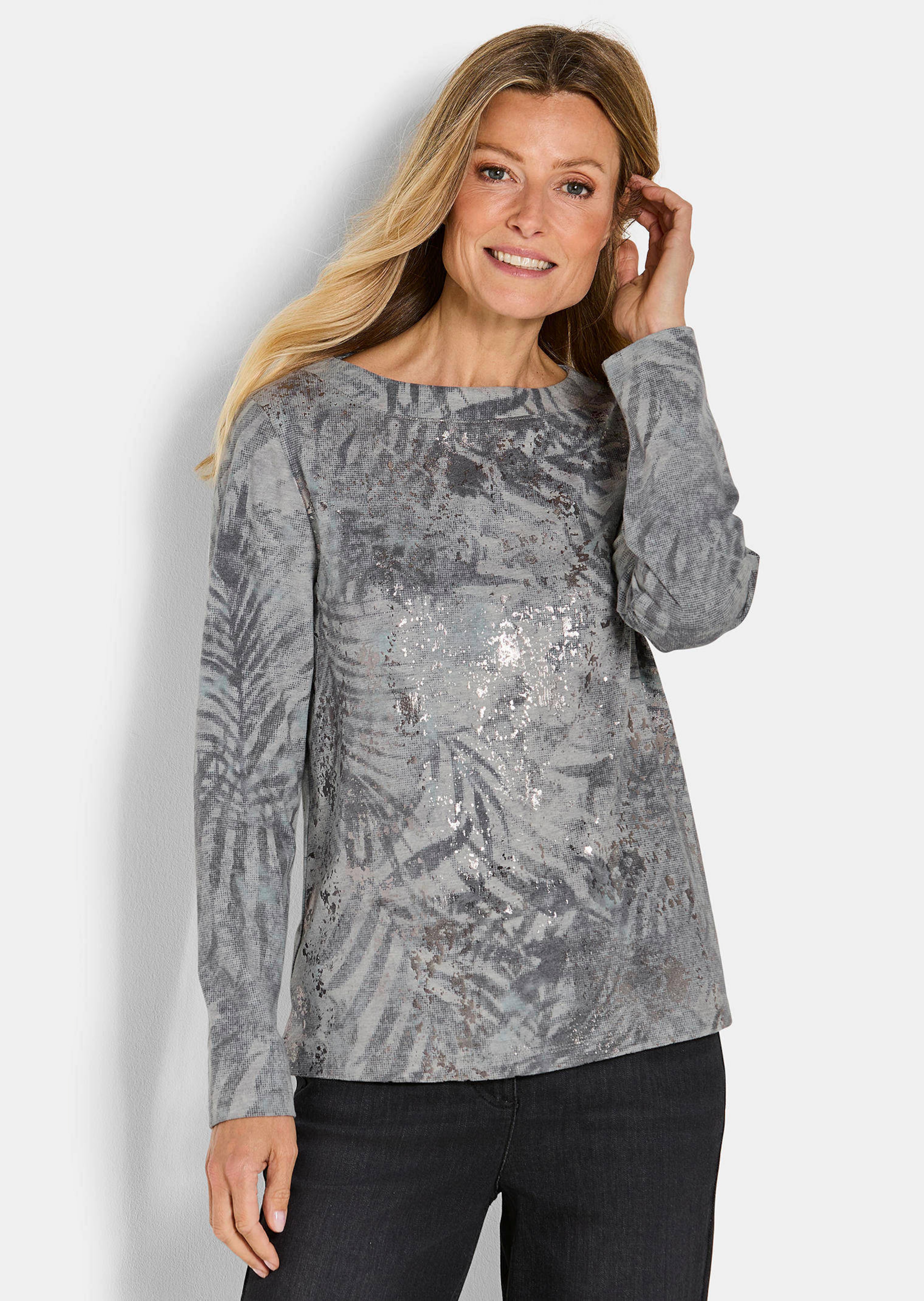Sweat-shirt au bel aspect métallisé