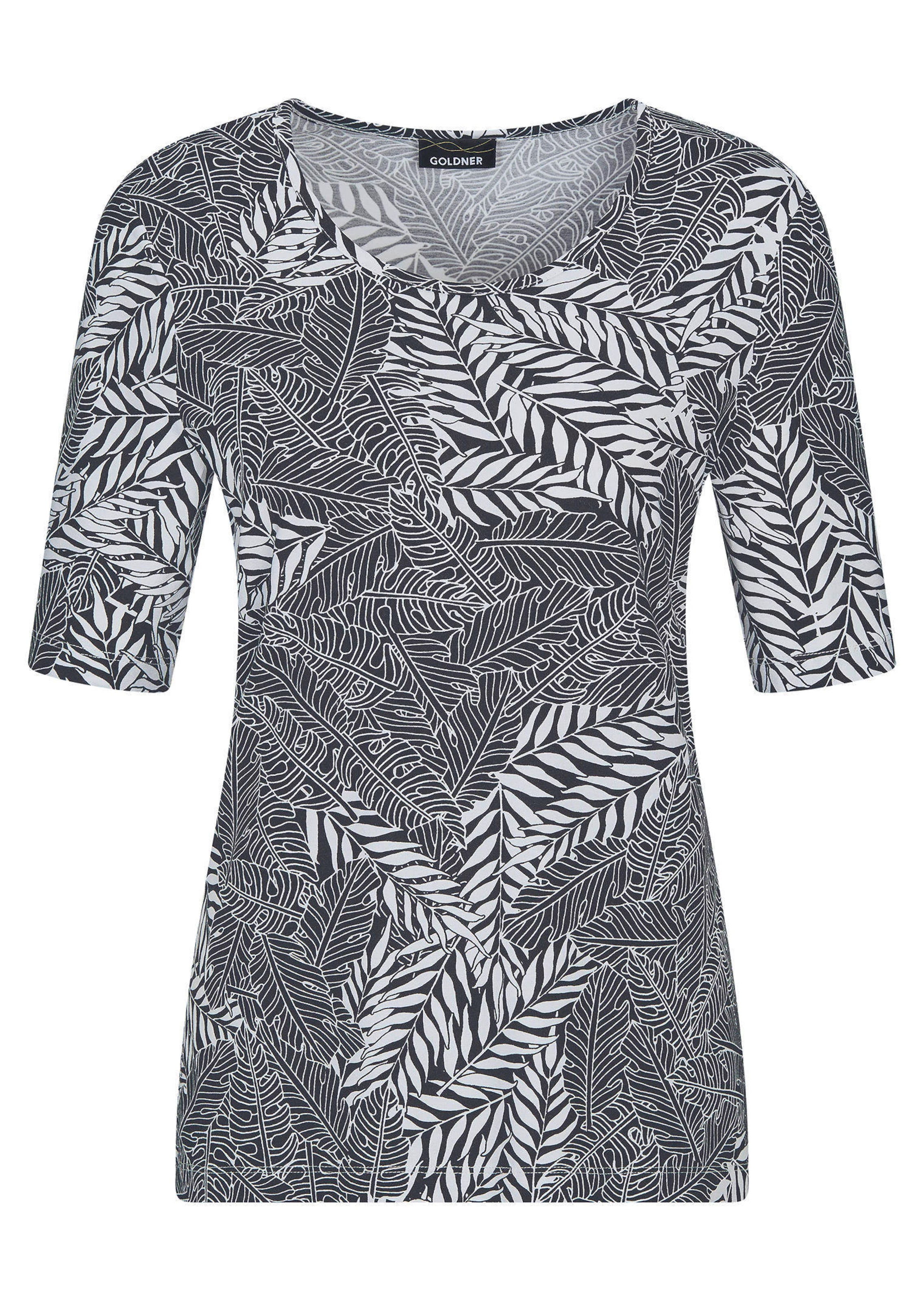 Jersey-Shirt im Blätter Print