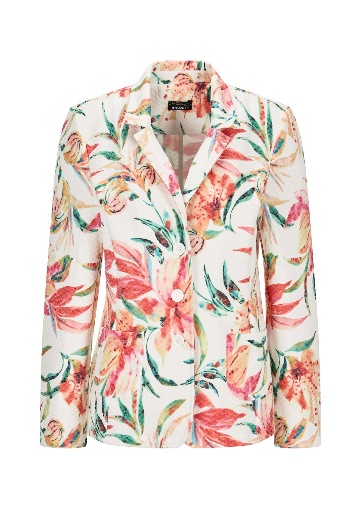 Floraler Blazer aus Waffel-Jersey