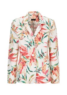 Gebloemde blazer van wafeljersey thumbnail 6