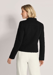 Kurzer Jersey-Blazer mit Zopfmuster thumbnail 4