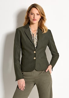 Nadelstreifen-Blazer mit goldfarbenen Wappenknöpfen thumbnail 1