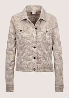 Kurze Jeansjacke mit Jacquard-Muster thumbnail 7