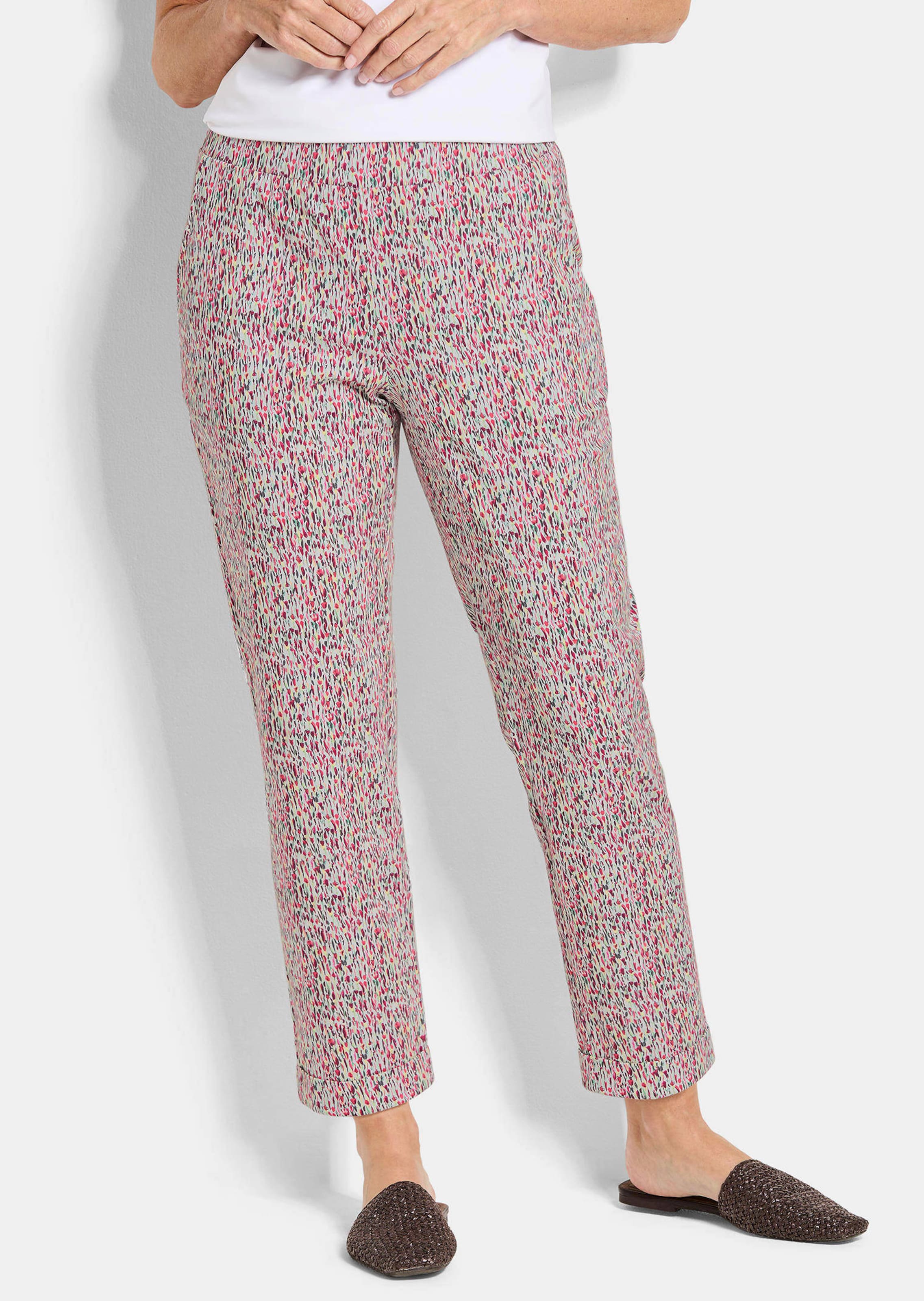 Gemusterte Schlupfhose in Stretch-Qualität