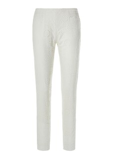 Schlanke Baumwollhose mit Stickerei-Spitze thumbnail 2
