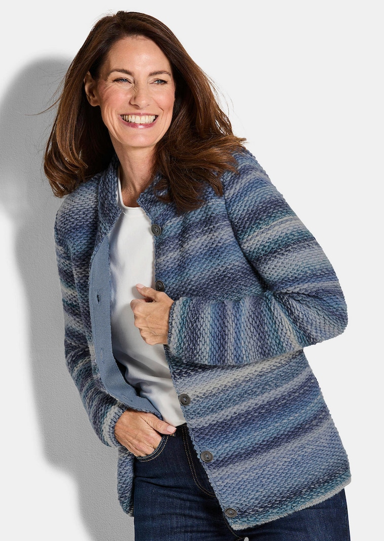 Strickjacke mit Multicolor Ringeloptik