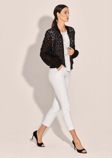 Kurzer Blouson mit Spitze und Zipper thumbnail 3