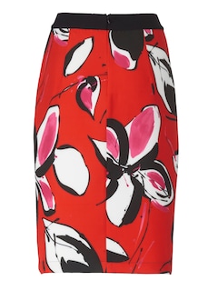 Rok met bloemenprint en zijstreep thumbnail 4