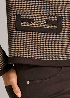 Kragenloser Blazer mit Pepita-Muster thumbnail 6