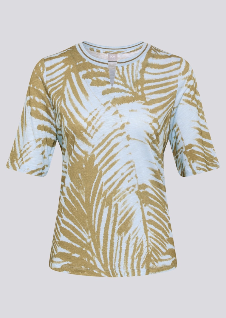 Shirt mit Blätterprint aus Flammengarn