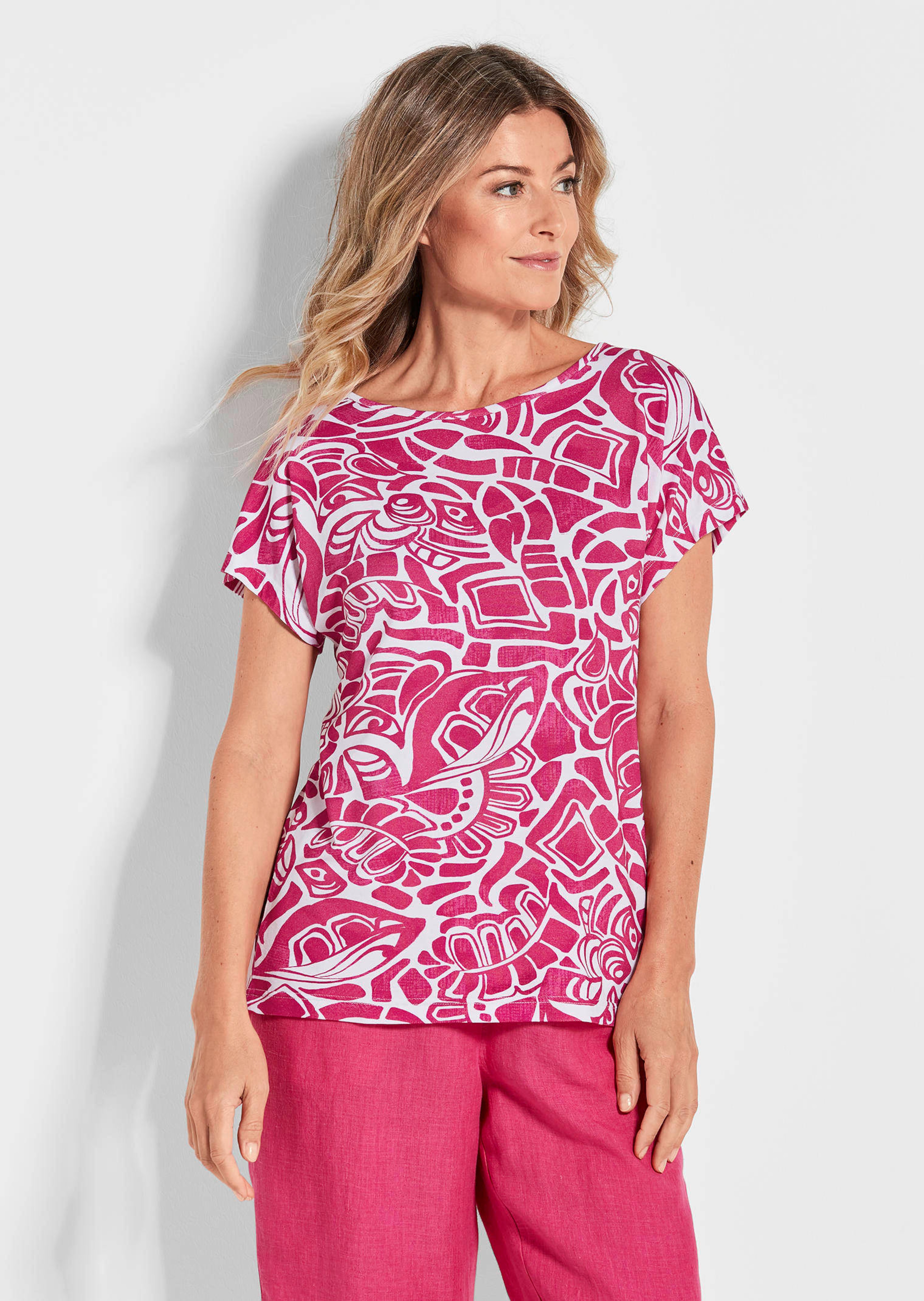 Gedessineerd shirt van katoen-jersey