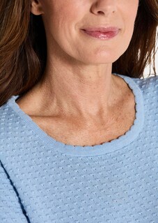 Halbarm-Pullover mit Pünktchenmuster thumbnail 5