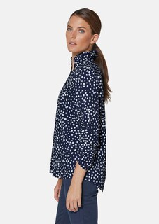 Gestippelde blouse met opstaand kraagje en 3/4-mouwen thumbnail 5