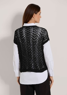 Ärmelloser Pullover mit Ajour-Muster thumbnail 4