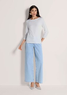 Feinstrickpullover mit U-Boot-Ausschnitt und 3/4-Arm thumbnail 3