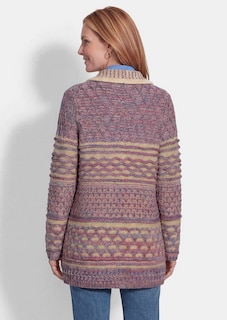 Cardigan avec col châle dans un mélange de motifs thumbnail 3