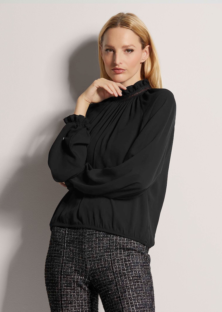 High-neck frill blouse