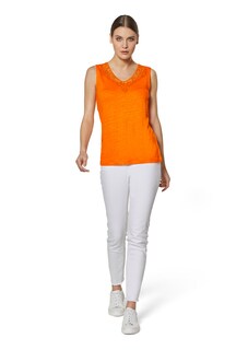 Sleeveless linen top with lace trim thumbnail 3