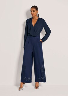Pantalon à jambes larges et broderie anglaise thumbnail 3