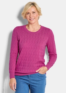 Pull en tricot avec motif torsadé en zigzag thumbnail 1