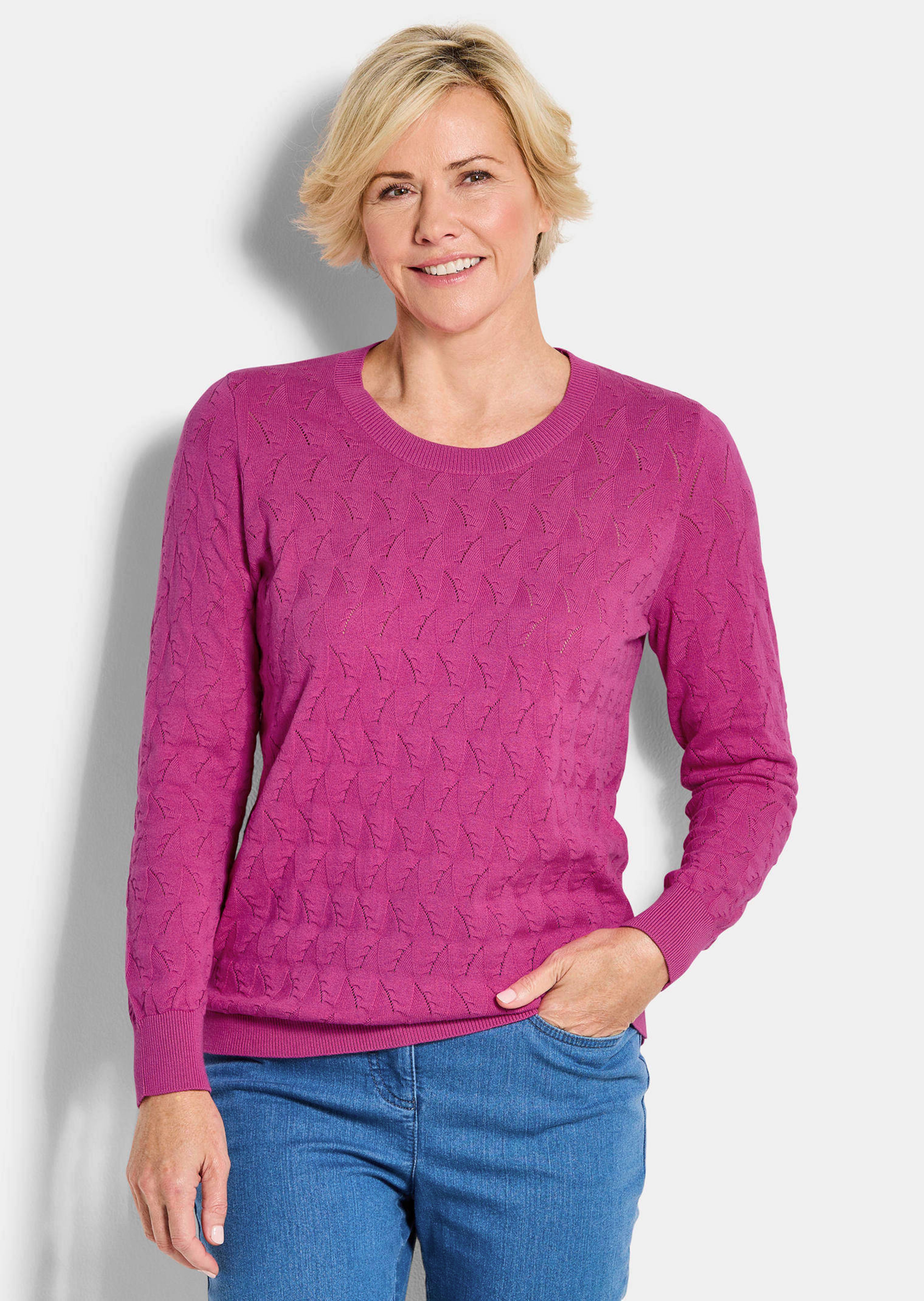 Pull en tricot avec motif torsadé en zigzag