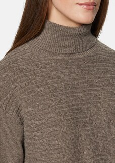 Rollkragen-Pullover mit horizontalem Zopfmuster thumbnail 6
