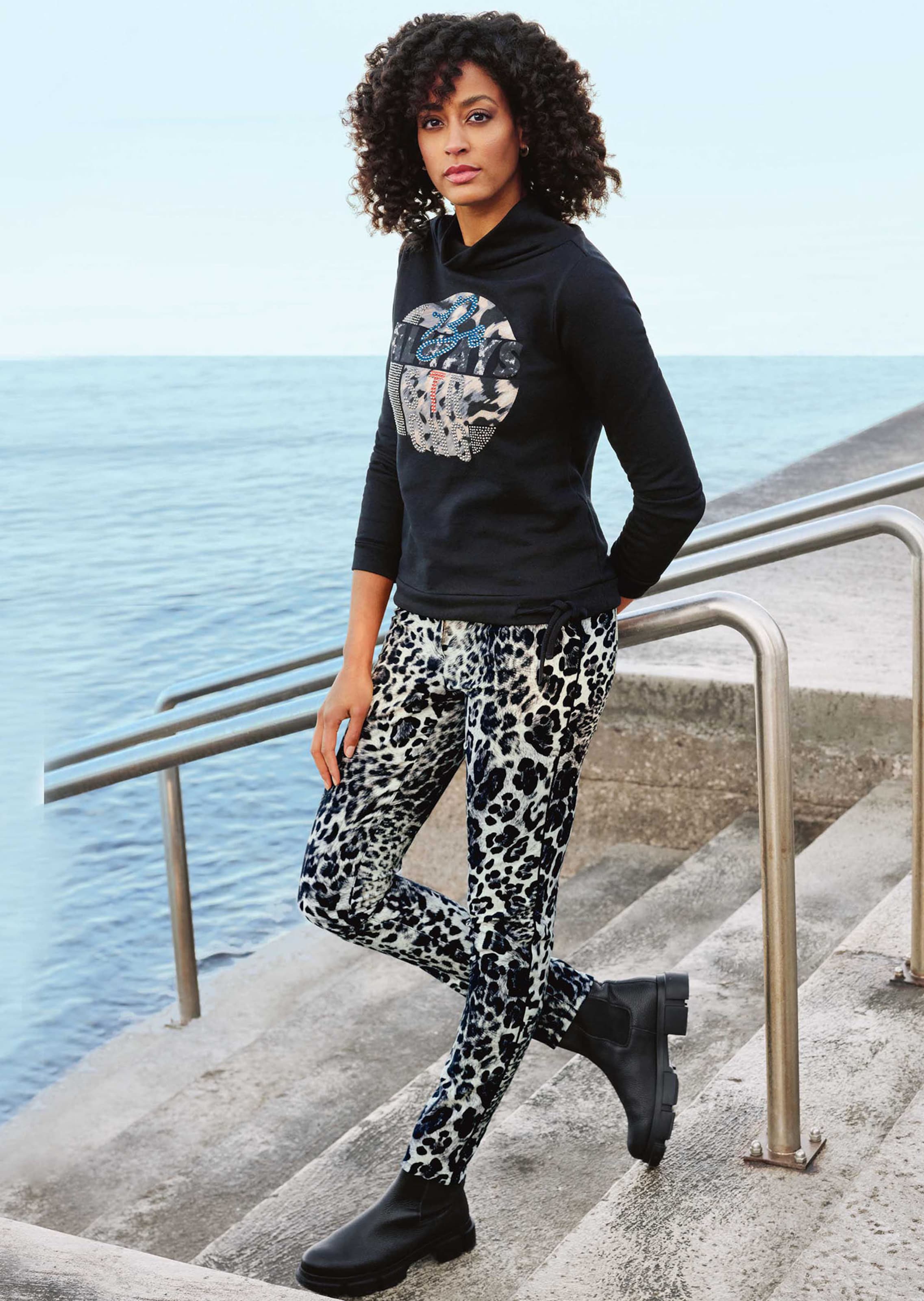 Bedrukte stretchbroek met unieke print