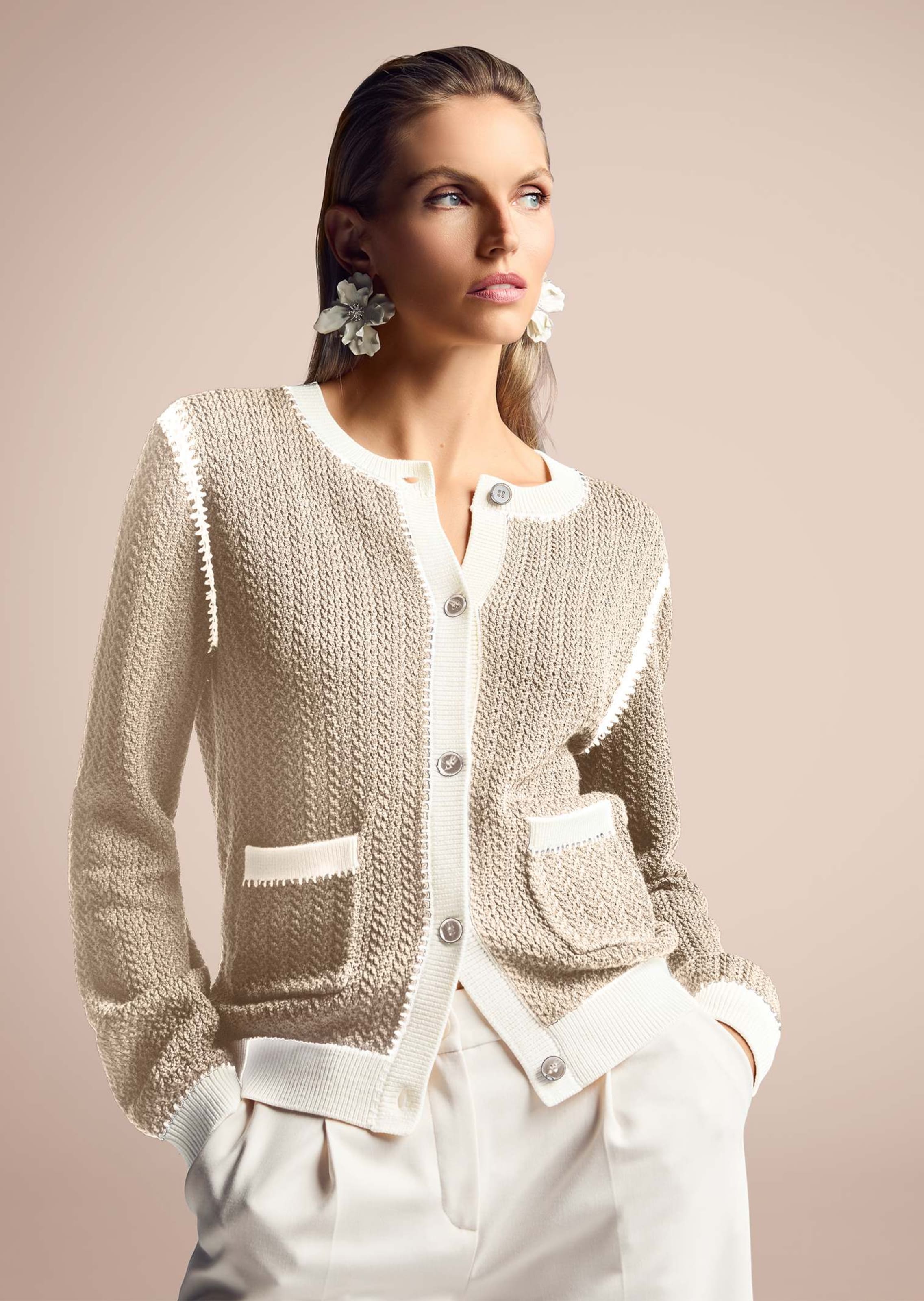Gilet en maille torsadée avec détails raffinés